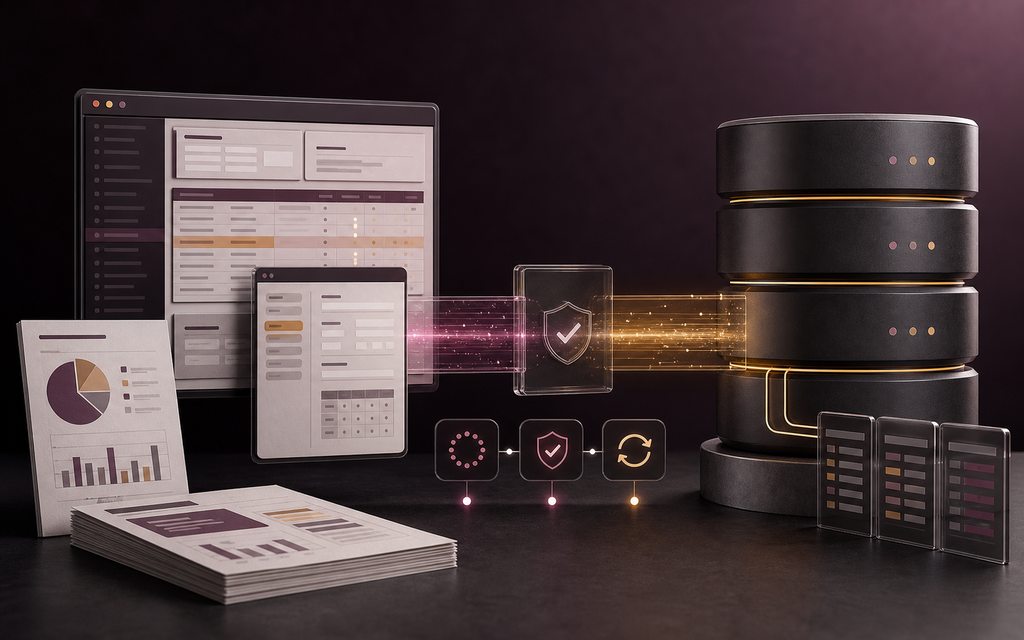 Plusieurs interfaces Access locales reliées à un back-end SQL centralisé avec contrôles de migration